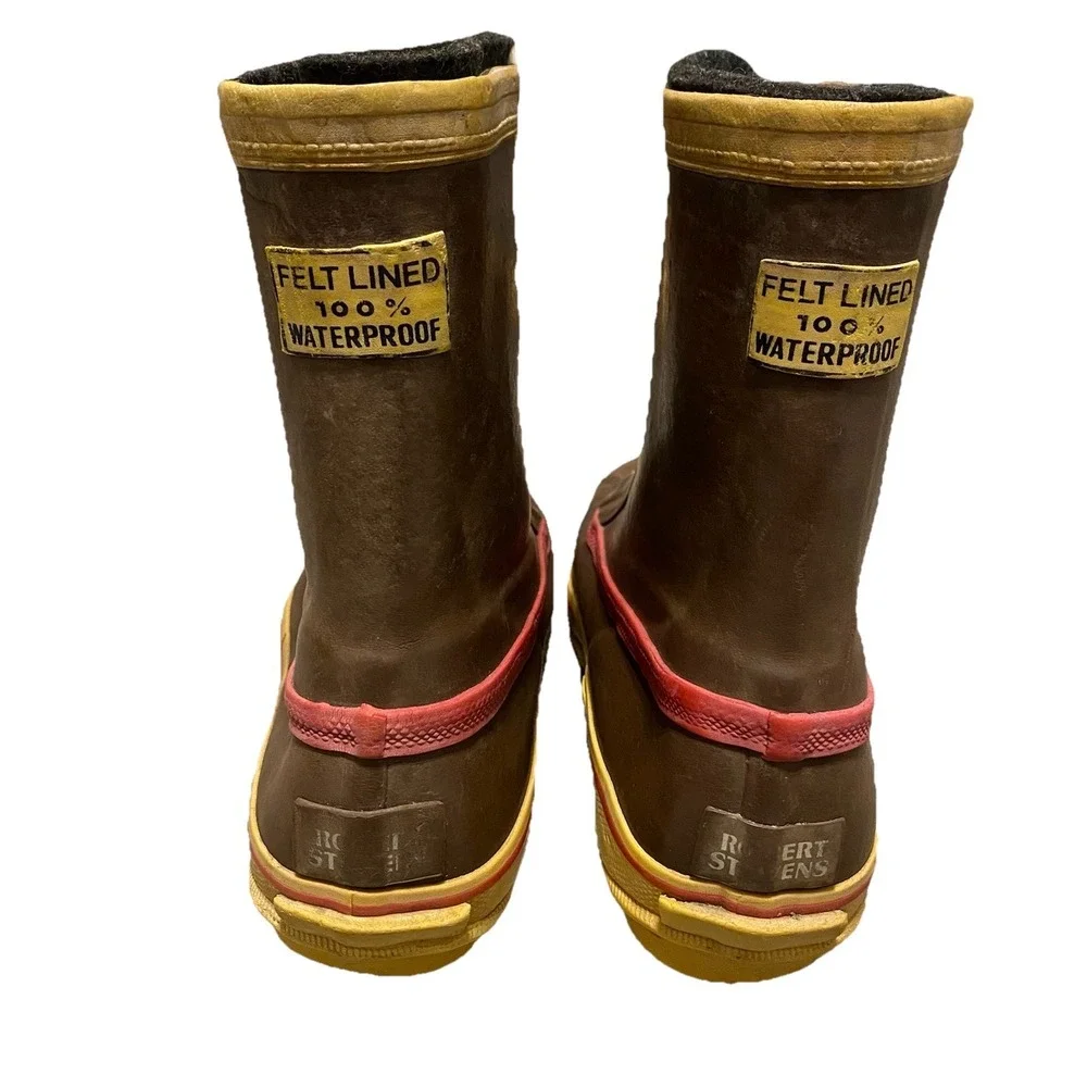 Vintage 90s Steel Shank Duck Boots Men Size 10 Wool Lined Waterproof Snow Racer